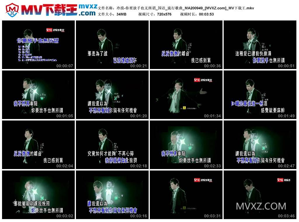 冷漠-你要放手也无所谓_国语_流行歌曲_MA200949